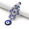 MEIBEADS 1pc Turkey Blue Evil Eye Glass Hamsa Hand Charms Wall Hang Keychian Jewelry Fit Women Diy Fatima Hand Gift