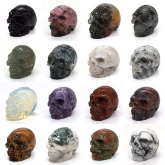 1.5" Skull Statue Natural Stones Carved Healing Crystals Reiki