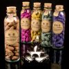 58Pcs Glass Bottle Package Backflow Incense Cones Hollow Cone Incense Sandalwood