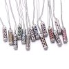 6pcs Mixed Aromatherapy Necklace Diffuser Stainless Steel Locket Aroma Perfume Oils Essential Cylinder Pendant Necklace